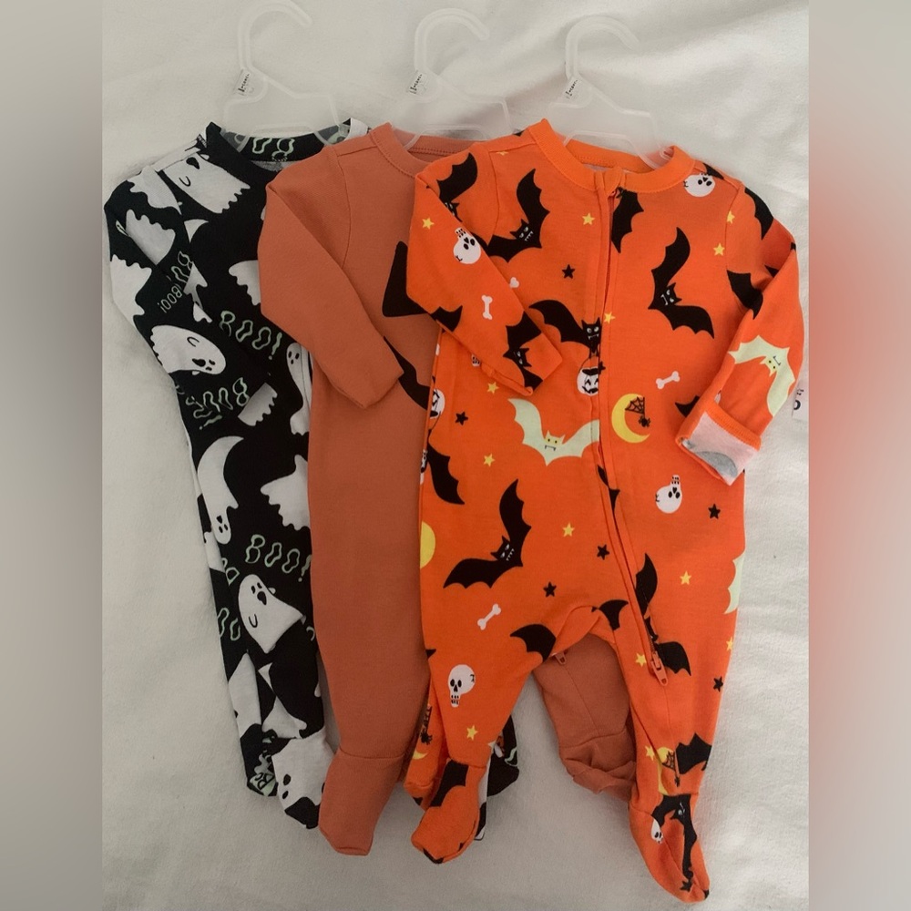 Old Navy Halloween Bodysuits - Black, Orange, White